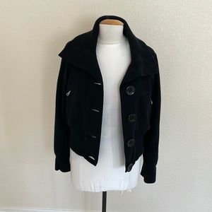 Wool Blend Cropped Peacoat Size L